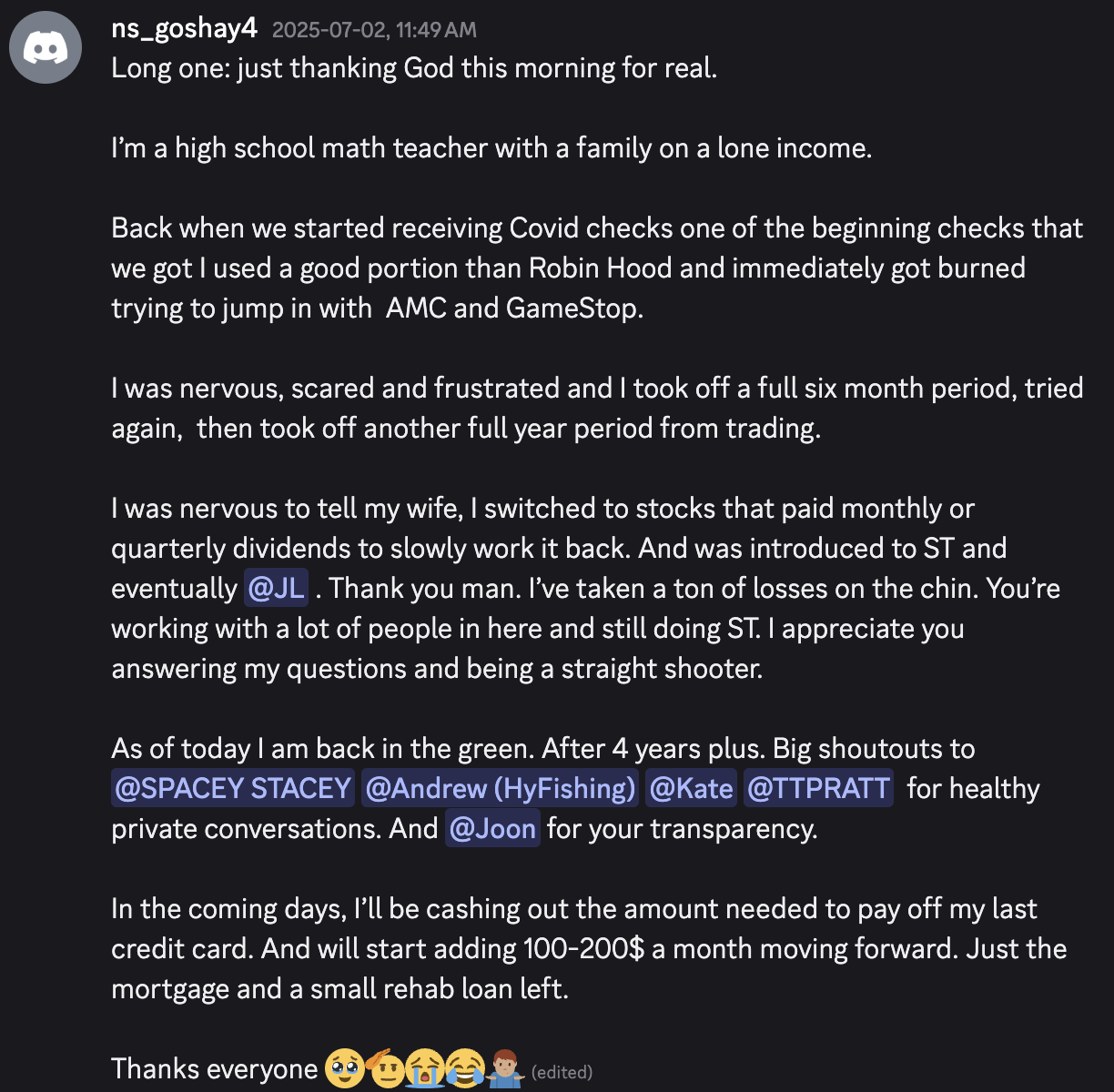 Stocks To Freedom member testimonial 28